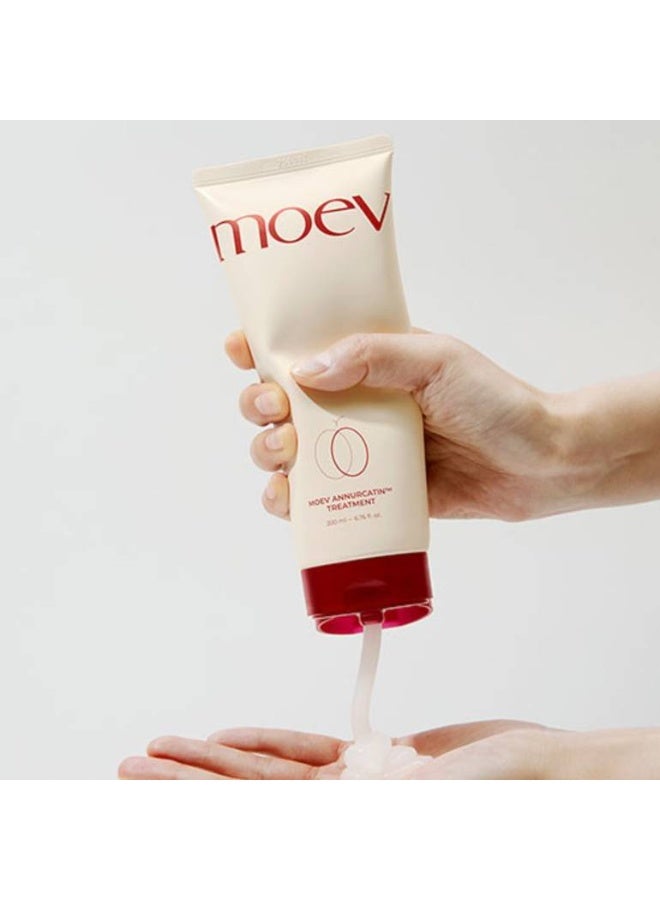 MOEV ANNURCATIN Hair Treatment Mask | Korean Apple Hair Care for Deep damage repair | Sulfate-Free | Thickening & Moisturizing conditioner for damaged, thin, dry hair (6.76 fl.oz, apple & vanilla) - Image 2